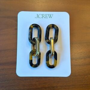 NWOT J. Crew tortoise shell chain earrings